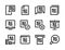 QR code and Online link cipher editable stroke line vector icons.