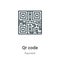 Qr code outline vector icon. Thin line black qr code icon, flat vector simple element illustration from editable ecommerce concept