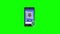 QR code, scan, smartphone icon, Mobile Phone, barcode. loop animation with alpha channel, green screen