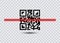 QR code for Scanning , Barcode icon with red laser . Modern simple flat bar code sign.