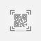 Qr code scanning line vector icon or element