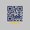 QR code set the color of Alaska flag. The states of America. Eight gold stars, in the shape of `the big dipper` on a blue.