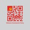 QR code set color of Chinese Communist Party flag, golden hammer and sickle on red