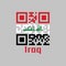 QR code set the color of Iraq flag. a horizontal tricolor of red white and black, charged with the â€œGod is greatest