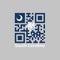 QR code set the color of South Carolina flag. The states of America. White palmetto tree on an indigo field and white crescent.