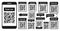 QR code set. Scan qr code icon. Template scan me Qr code for smartphone. QR code for mobile app, payment and phone. Vector