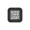 Qr code sign creative app. Scan code symbol. Round square button. Vector illustration isolated on white background