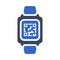 Qr code, smart watch icon