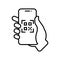 QR code smartphone scanner linear icon. Vector illustration