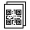 QR code stickers icon, outline style