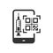 QR code vaccine icon on white background. Vector illustration.