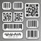 QR codes and barcode labels.