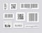 QR codes and barcode labels. Supermarket scan code bars, industrial barcode labels. Barcode label for scan, bar code sticker,