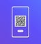 QR scanner. Mobile scans QR code. Flat Web Icons. Modern Flat style illustration