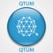 QTUM cryptocurrency blockchain icon. Virtual electronic, internet money or cryptocoin symbol, logo