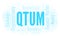 Qtum cryptocurrency coin word cloud.