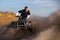 Quad ATV kicking up dust