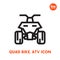 Quad bike icon, all terrain vehicle ATV