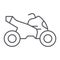 Quad bike thin line icon, transport and drive, motorcycle sign, vector graphics, a linear pattern on a white background.
