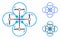 Quad Copter Composition Icon of Round Dots