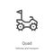 quad icon vector from vehicles and transport collection. Thin line quad outline icon vector illustration. Linear symbol for use on