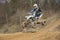 Quad motorbike racer jumps
