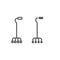 Quad walking stick line and glyph icon, orthopedic and medical, quad cane sign, vector graphics, a linear pattern on a