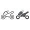 Quadbike line and glyph icon, bike and extreme, ATV motorcycle sign, vector graphics, a linear pattern on a white