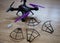 Quadcopter appearance and close-up, radio-controlled drone