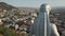 Quadcopter fly around of Kartlis Deda, Mother of Georgia statue in capital of Georgia, Tbilisi. From bottom to top view