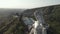 Quadcopter fly around of Kartlis Deda, Mother of Georgia statue in capital of Georgia, Tbilisi. From bottom to top view