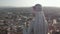 Quadcopter fly around of Kartlis Deda, Mother of Georgia statue in capital of Georgia, Tbilisi. From bottom to top view