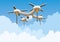 Quadcopter flying vector illustration