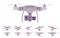 Quadcopter set, unmanned helicopter with four rotors, camera