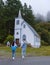 Quadra Island old historical church Vancouver Island, Canada at Cape Mudge, a couple on vacation