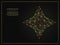 Quadrangular star golden abstract illustration on dark background