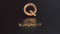 Quadrant cryptocurrency golden logo 3d illustration