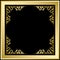 Quadratic frame with ornament - gold and black vector background