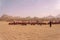 Quadricycle riding by tourists in Egyptian Sahara desert during Sahara safari tour from Hurghada