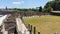 QUADRIPORTICUS OF THE THEATRES OR GLADIATORS BARRACKS in Pompeii. Pompei, Campania, Italy, July 2020.