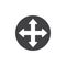 Quadro four directions arrows icon vector