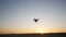 Quadrocopter flight at sunset