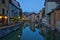 Quai de l`Ile and canal in Annecy old city, France, HDR