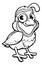 Quail Bird Cartoon Character