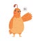 Quail Bird with Crest and Feathers Greeting Saying Hi Vector Illustration