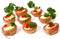 Quails\' egg canapes