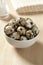 Quails eggs in a bowl