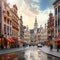 Quaint cobblestone street in Brussels blending ancient charm and modern marvels