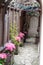 Quaint flowers and arches in alleyway in Carmel by the sea