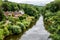 Quaint homes along the River Severn in England